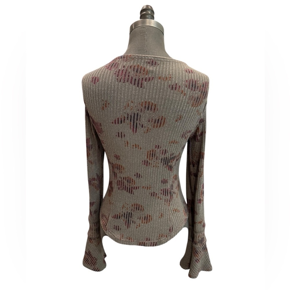 Free People Layer Me Henley Long Sleeve Top Gray Small - Picture 7 of 14